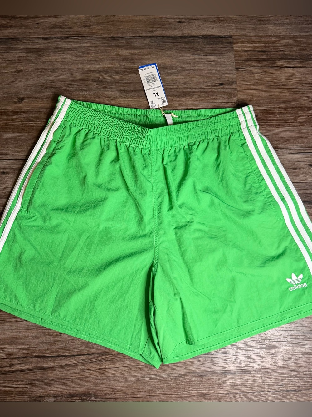 Adidas Originals Sprinter Shorts Green w/White 3-Stripes $45 NWT Men’s XL